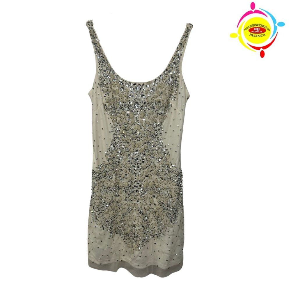 *ADRIANNA PAPELL WHITE DRESS